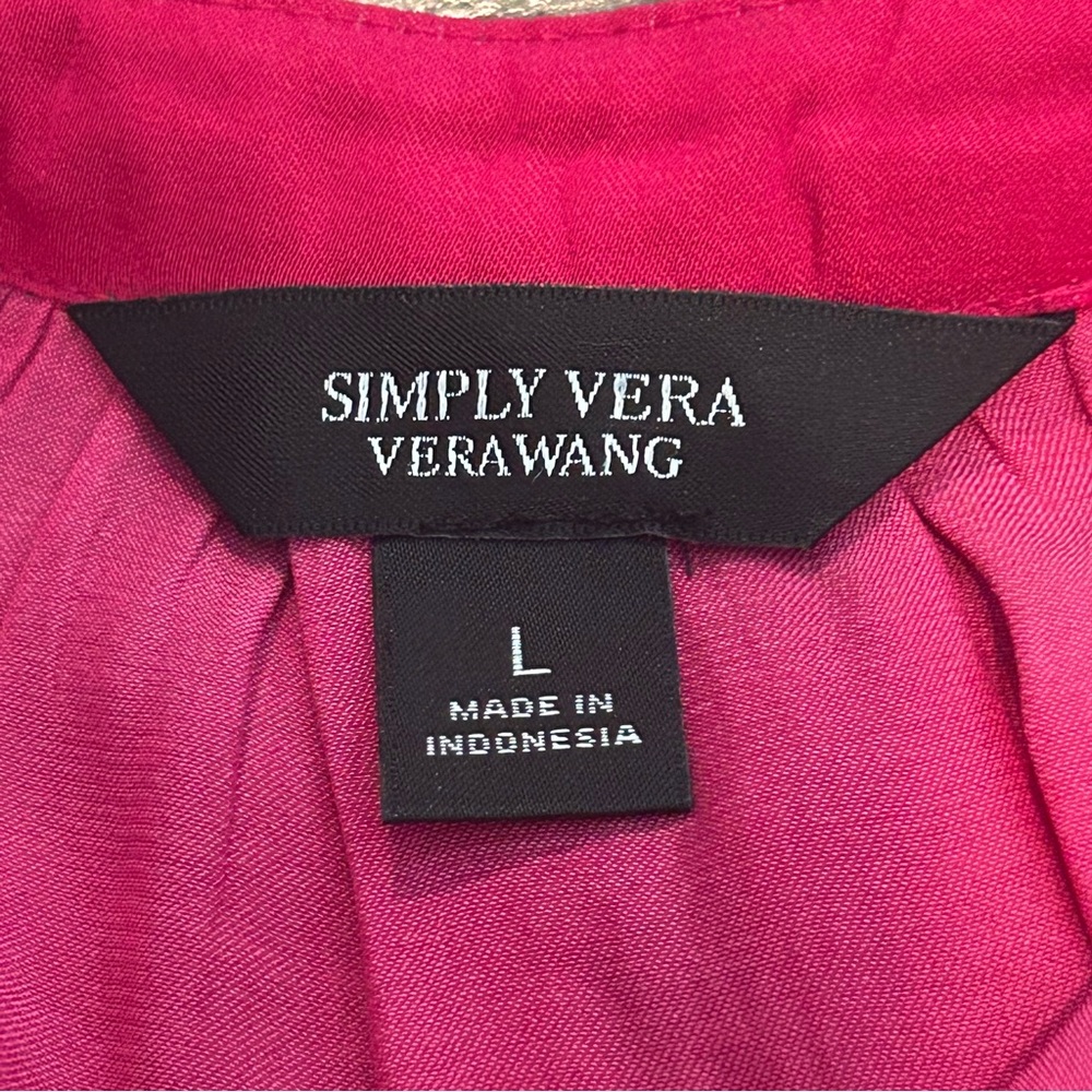 Simply Vera Long Sleeve Blouse Pink Soft Silky Comfortable V-Neck size Large - Picture 7 of 10